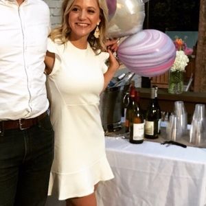 Express Petite Size 2 Eggshell Mini Dress